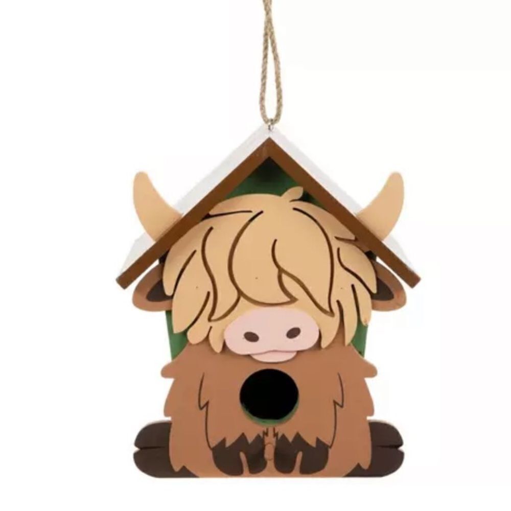 Highland Cow Wood Birdhouse